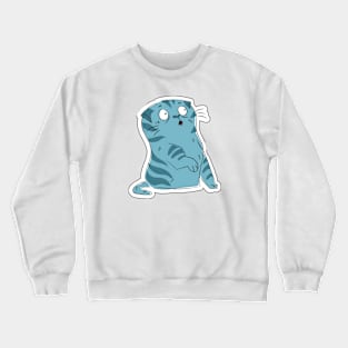 vintage-blue cat Crewneck Sweatshirt